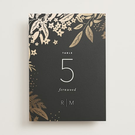 Foil-pressed Table Numbers