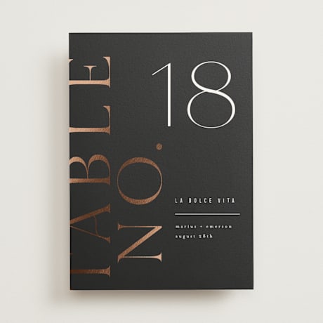 Foil-pressed Table Numbers