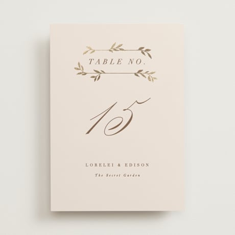 Foil-pressed Table Numbers
