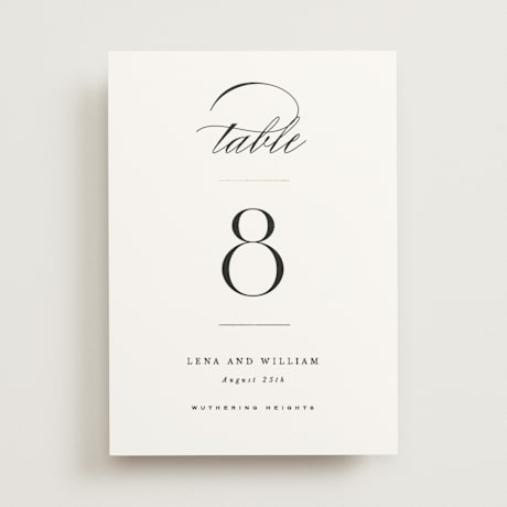 Foil-pressed Table Numbers