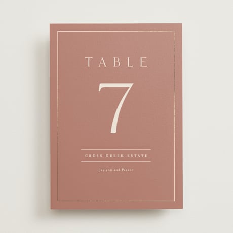 Foil-pressed Table Numbers