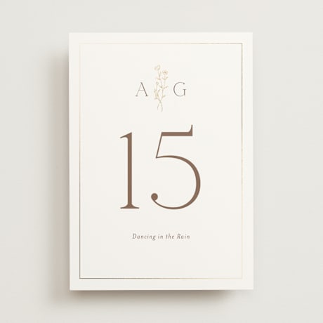 Foil-pressed Table Numbers