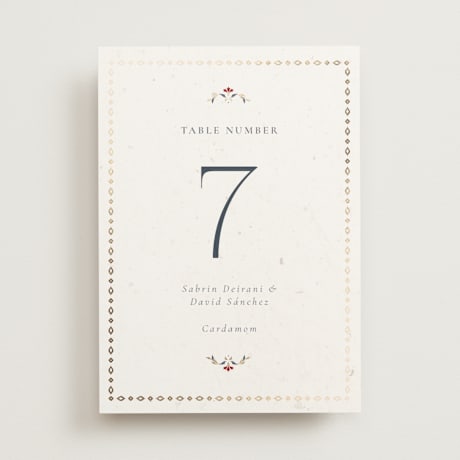 Foil-pressed Table Numbers