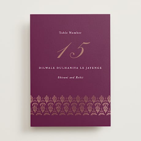 Foil-pressed Table Numbers