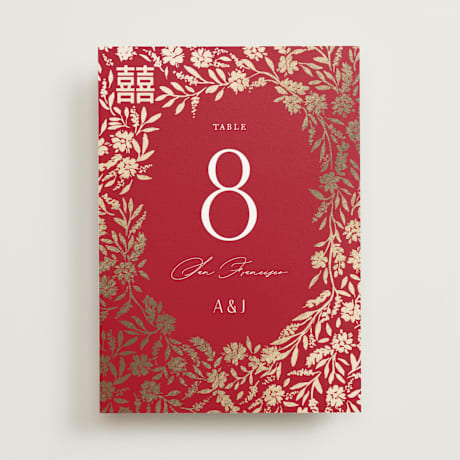 Foil-pressed Table Numbers