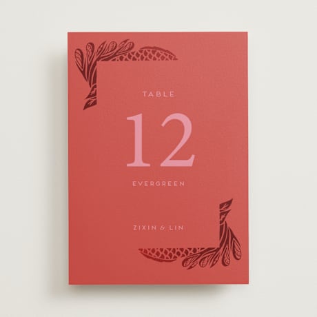 Foil-pressed Table Numbers