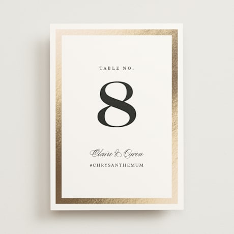 Foil-pressed Table Numbers
