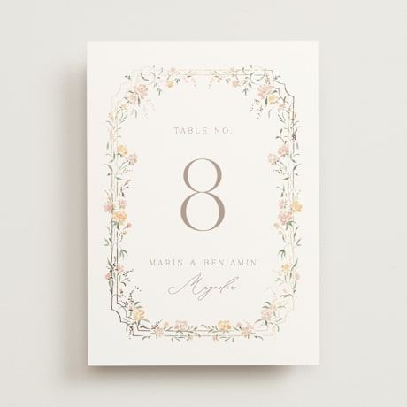 Foil-pressed Table Numbers