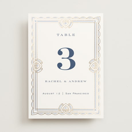 Foil-pressed Table Numbers