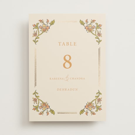 Foil-pressed Table Numbers