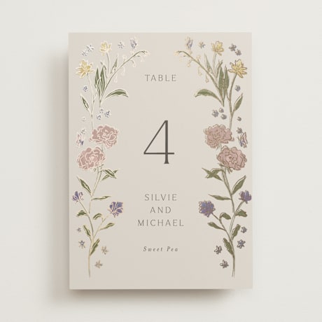 Foil-pressed Table Numbers