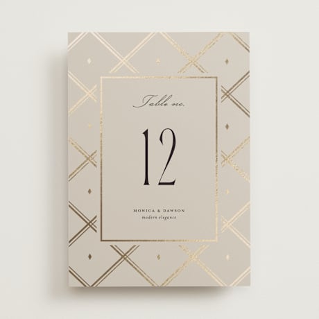 Foil-pressed Table Numbers