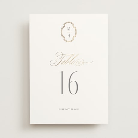 Foil-pressed Table Numbers