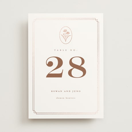 Foil-pressed Table Numbers