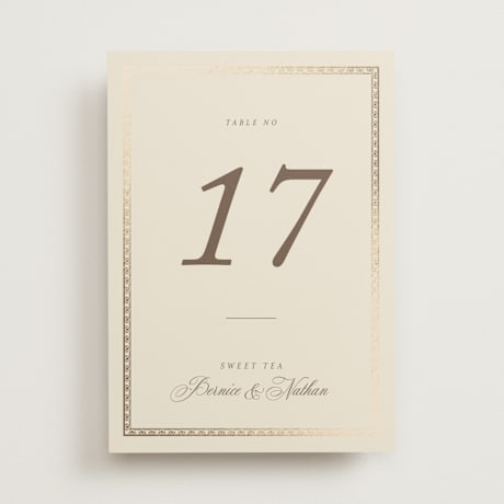 Foil-pressed Table Numbers