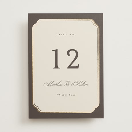 Foil-pressed Table Numbers