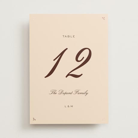 Foil-pressed Table Numbers