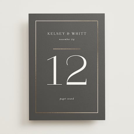 Foil-pressed Table Numbers