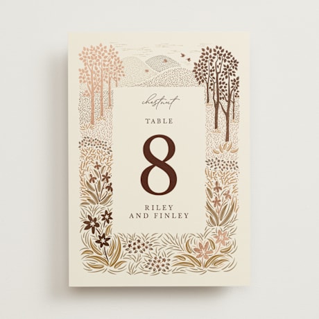Foil-pressed Table Numbers