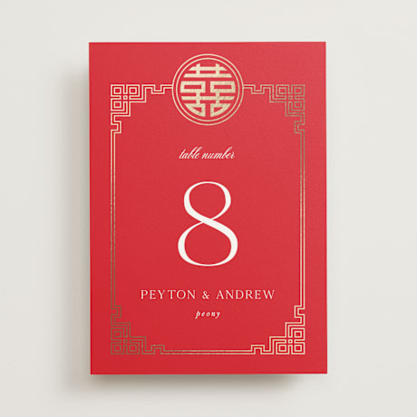 Foil-pressed Table Numbers