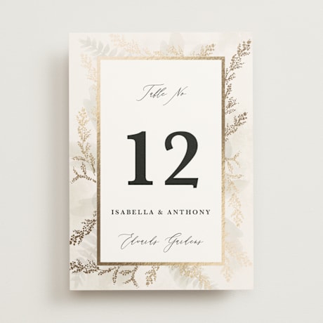 Foil-pressed Table Numbers