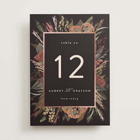 Foil-pressed Table Numbers