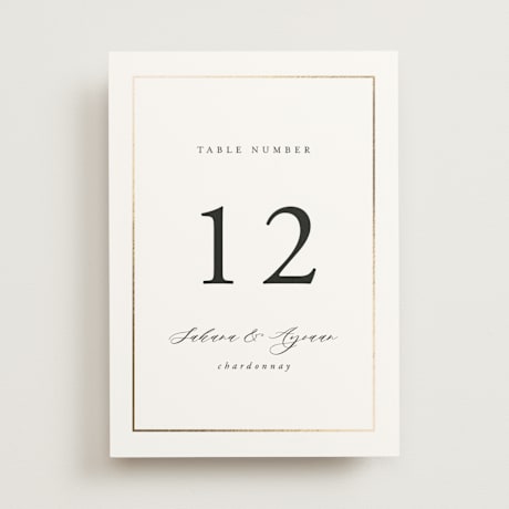 Foil-pressed Table Numbers