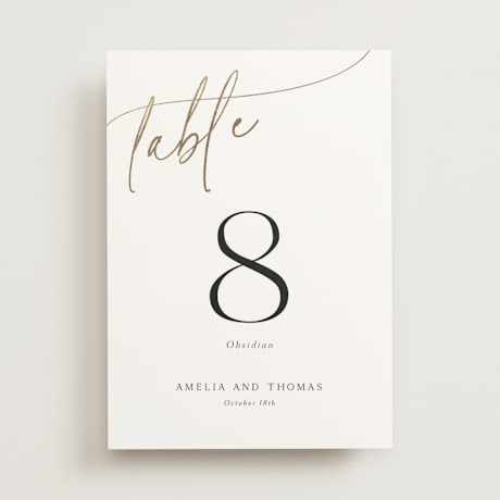 Foil-pressed Table Numbers