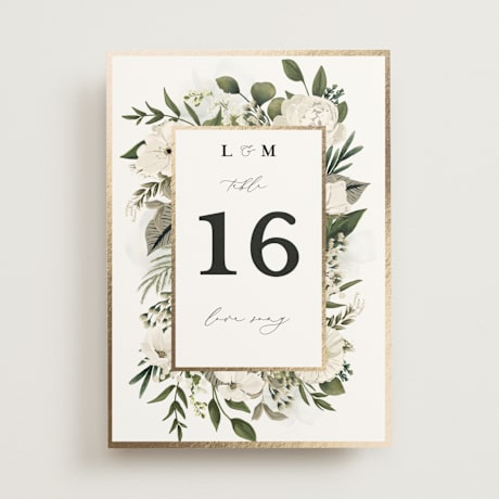 Foil-pressed Table Numbers