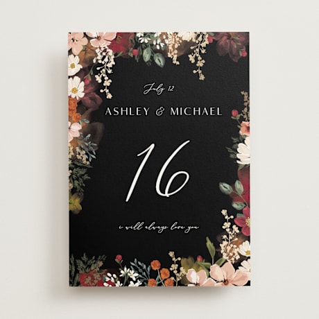 Foil-pressed Table Numbers