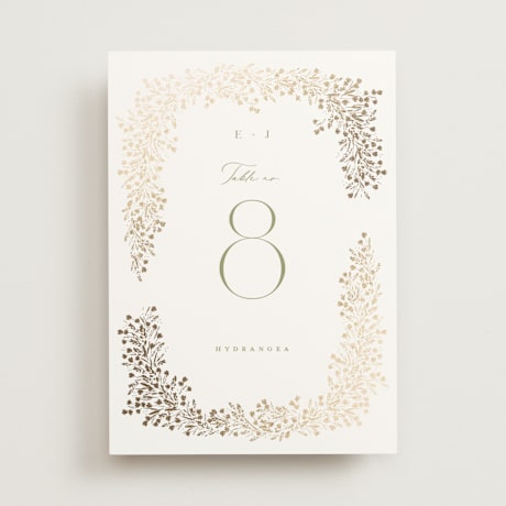 Foil-pressed Table Numbers