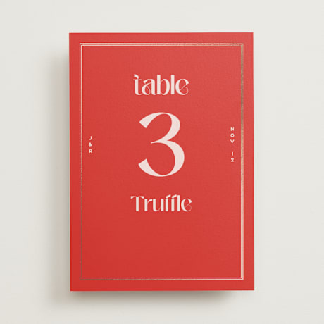 Foil-pressed Table Numbers