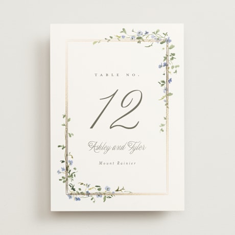 Foil-pressed Table Numbers