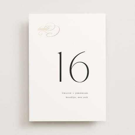 Foil-pressed Table Numbers