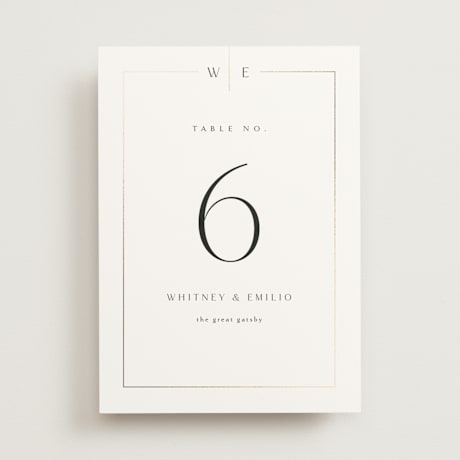 Foil-pressed Table Numbers