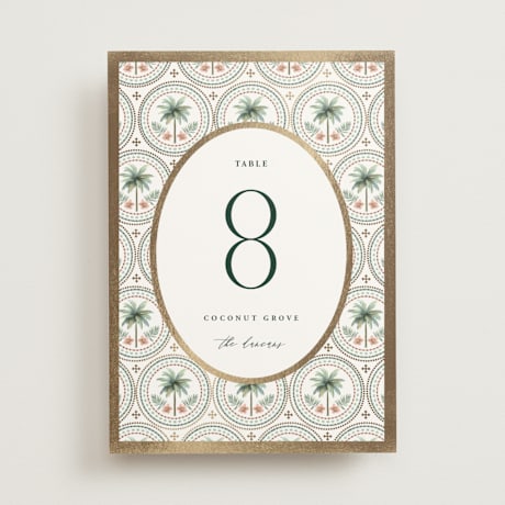 Foil-pressed Table Numbers