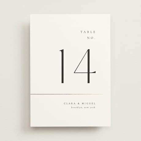 Foil-pressed Table Numbers