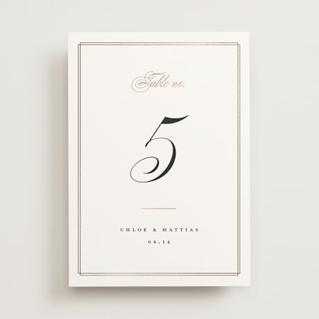 Foil-pressed Table Numbers