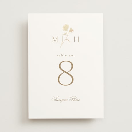 Foil-pressed Table Numbers