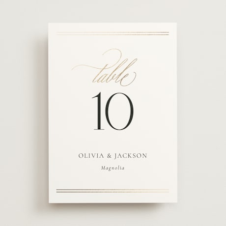 Foil-pressed Table Numbers