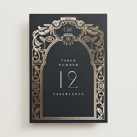 Foil-pressed Table Numbers