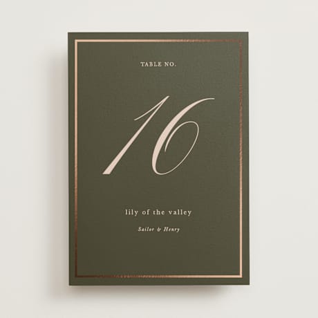 Foil-pressed Table Numbers