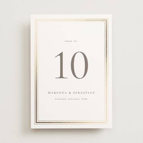 Foil-pressed Table Numbers