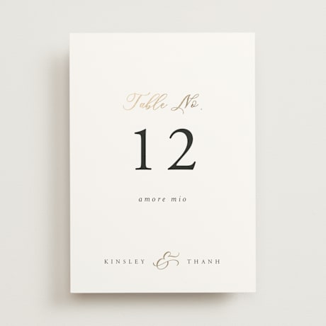 Foil-pressed Table Numbers