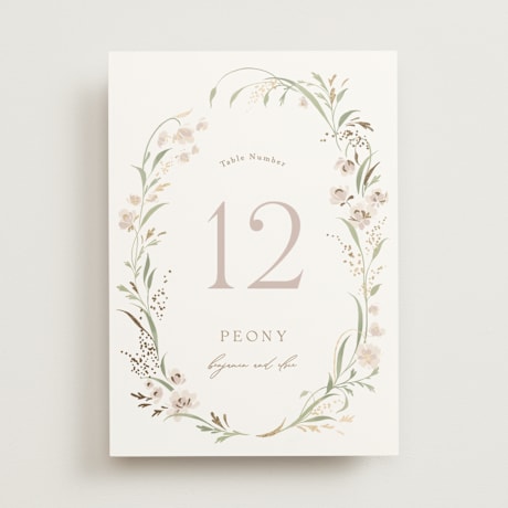Foil-pressed Table Numbers