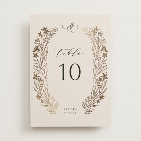 Foil-pressed Table Numbers