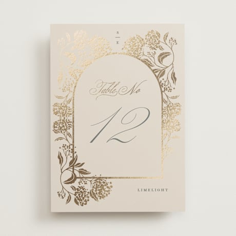 Foil-pressed Table Numbers