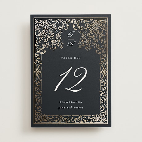 Foil-pressed Table Numbers