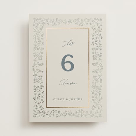 Foil-pressed Table Numbers