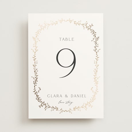 Foil-pressed Table Numbers